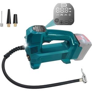 TPDL Compressore auto a batteria per Bosch Professional 18 V System batteria GBA con lampada LED, senza fili, pompa ad aria automatica, 150 PSI/3,3 bar, compressore elettrico universale per