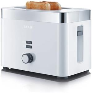 GRAEF. GRAEF Tostapane TO 61 bianco, 2 fette, centratura, supporto panini, doratura regolabile, raccoglibriciole, arresto, scongelamento
