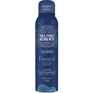 Neutro Roberts Deodorante Spray Uomo Essenza Marina 150 ml - Zero Sali di Alluminio, con Puro Olio di Glicerina, Efficace fino a 48 Ore