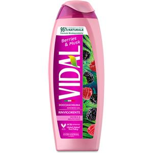 Vidal Docciaschiuma Mora e Muschio 250ml - Formula Biodegradabile con 95% Ingredienti Naturali e Tecnologia Hydradermal