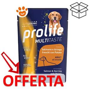 Prolife Alimento Umido per Cani con Salmone, Aringa e Patate - 300g Naturale e Senza Conservanti