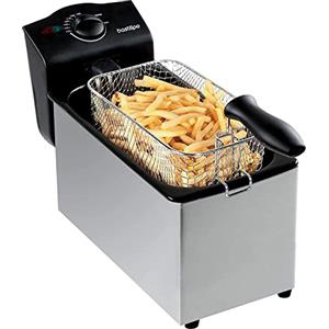 Bastilipo FE-2000 Friggitrice, 2000 W, 3 litri, acciaio inox, nero/grigio