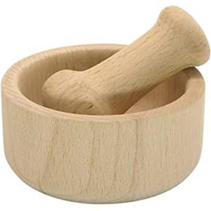 Fackelmann 30965, Mortaio e Pestello in legno, 10 cm