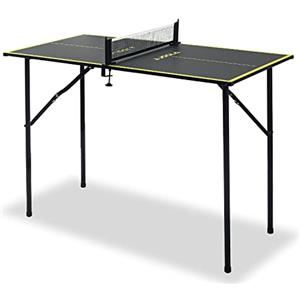 JOOLA Mini tavolo da ping-pong per interni, tavolo da ping-pong, con rete da ping pong, grigio scuro