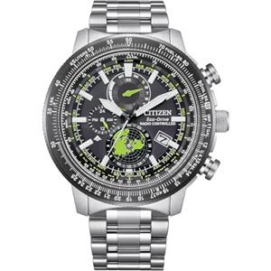 Citizen Orologio da uomo al quarzo giapponese multi quadrante con cinturino in acciaio inossidabile BY3006-53E, Argento