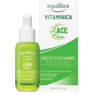 Equilibra Vitaminica Gocce di Vitamine Rivitalizzanti 30 ml - Siero Viso con Complesso Multivitaminico e Oli Naturali per Tono ed Elasticità