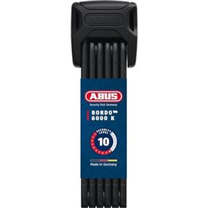 ABUS Lucchetto pieghevole Bordo 6000K con porta lucchetto SH - Lucchetto per bicicletta con cilindro XPlus per un'elevata protezione contro le manomissioni - Livello di sicurezza 10 - Lunghezza 90 cm