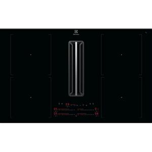 ELECTROLUX Piano Cottura a Induzione con Cappa Integrata Filtrante, 83 cm, 4 Zone Cottura, Classe Energetica A+, Vetroceramica Nero - KCC84453CK