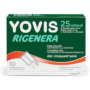 YOVIS Flaconcini, Probiotici per il Benessere Intestinale, 25 Miliardi di Fermenti Lattici Vivi, Senza Glutine e Lattosio, 10 Flaconcini da 10ml