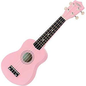 Classic Cantabile US-50 PK Ukulele soprano - Ukulele con 12 tasti - meccaniche per chitarra scorrevoli - corde in nylon bianche - Rosa