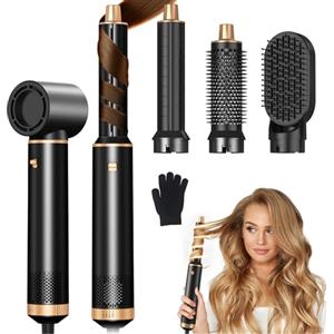 JINYAWA 5 in 1 Spazzola Asciugacapelli, Arricciacapelli Ad Aria, Spazzola Lisciante Per Capelli, Spazzola Elettrica Per Capelli, Spazzola Phon, Spazzola Ad Aria Calda Per Capelli, Styler Capelli