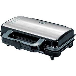 MPM MGO-20M Macchina per 2 Cialde Belghe Spesso, Waffle Maker, Piastre Antiaderenti, Temperatura Automatica, Alloggiamento in Acciaio Inox, 1000W