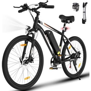 ELEKGO Bicicletta Elettrica, 26 Pollici, Mountain Bike Elettrica, Batteria al Litio Rimovibile 36V 12Ah, Motore Da 250 W, Bicicletta Elettrica a 7 Velocità, Autonomia 35-90KM