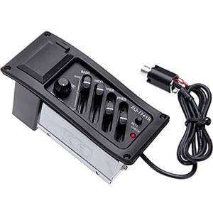 KOCAN Kit per Chitarra Acustica, 4-Band EQ Sintonizzatore Equalizzatore Piezo Pickup EQ-7545R Pre-Amp Chitarra Acustica Preamp Amplificatore