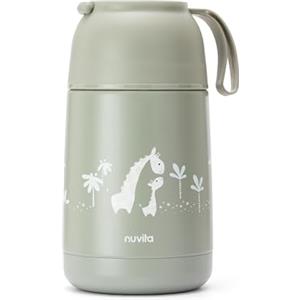 Nuvita 4475 | Thermos Alimenti Caldi e Freddi | Contenitore Termico Pappa Neonati Cibo | Portavivande Bambini | 620ml | Sage Green