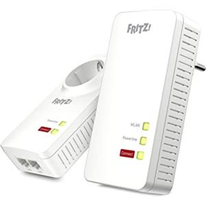 Avm Fritz Powerline 1260E/1220E - Set Wlan Punto Di Accesso Wlan, Ideale per Streaming Media O Collegamento Nas, 1,200 Mbit/S, Versione In Lingua Tedesca, Bianco