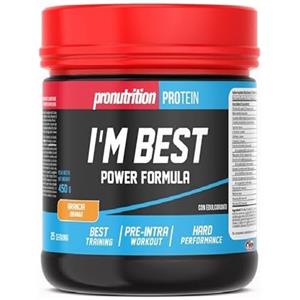 Pronutrition I'M BEST POWER FORMULA - PRE-INTRA WORKOUT - 450gr - GUSTO ARANCIA - INTEGRATORE ALIMENTARE AD ALTA CONCENTRAZIONE DEI PRINCIPI ATTIVI