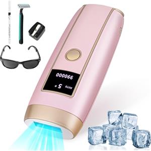 SIUHEN Epilatore Luce Pulsata Donna Hair Removal IPL Depilazione Epilazione Definitiva Uomo Diodo Depilatore Corpo Ice Cool Device Remover con 999,999 Flash 5 Livelli di Energia +Bianco Matita Occhi