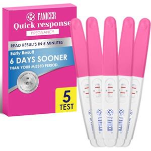 Waymaytecy 5 Pezzi Rosa Rossa Test di Gravidanza a Rilevamento Rapido, HCG Test,Test di Gravidanza Precocein 3-5 minuti, Affidabile Test Gravidanza Precoce, Pregnancy Test, Confezionati Singolarmente