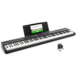 Alesis Tastiera musicale 88 tasti con 480 suoni, altoparlanti, USB MIDI, leggio per spartiti/tablet, alimentatore e lezioni per principianti