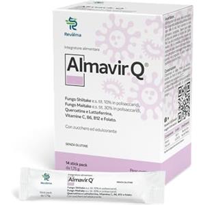 Revalma Inc Revalma Almavir Q 14 Stick Pack - Integratore Alimentare a Base di Fungo Shitake e.s., Fungo Mitake e.s, Quercetina e Lattoferrina, Vitamina C, B6,B12 e Folato - Difese Immunitarie