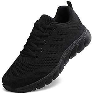 ZPAWDH Donna Sport Scarpe da Ginnastica Fitness Respirabile Mesh Running Sneakers Corsa Leggero Casual all'Aperto all Black.39EU