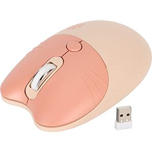 Cuifati Mouse Gatto Wireless, 1000 1200 1600 3 Livelli DPI 2.4G Mouse Silenzioso Wireless per Mouse per Ragazze con Ricevitore USB Mouse a Tema Gatto per Computer Portatile (Colore del tè al Latte)