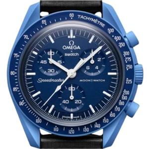 Swatch Orologio da Polso Moonswatch Omega x Swatch Mission to Neptune in Bioceramica