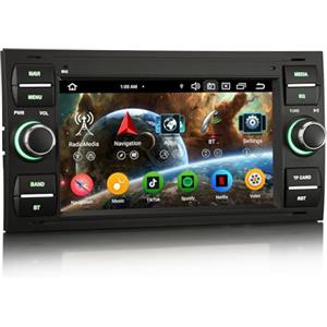 Erisin 8-Core Android 14 4GB+64GB Autoradio GPS Navigatore per Ford C-Max S-Max Focus Galaxy Kuga Connect Fiesta Transit 7 Radio Schermo tattile Bluetooth 5.0 CarPlay Android Auto WiFi DSP RDS OBD2