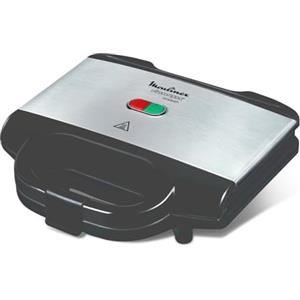 Moulinex Sm156D Ultracompact Metal Sandwich Maker, Piastre con Rivestimento Antiaderente, 700W, 21.5X23X8.5 Cm, Nero