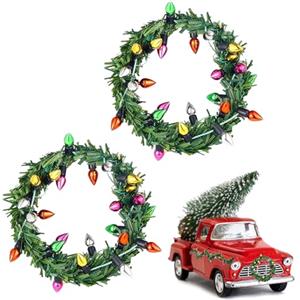 XIABYAYU Mini Ghirlanda di Natale, 2 Pezzi Ghirlanda Natalizia Piccola, 30 cm, Decorazioni per Albero di Natale, Ghirlanda Natale Miniatura per la Decorazione Della Casa Delle Bambole