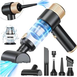 Dealswin Aspirapolvere Per Computer 4 In 1, 15 Kpa Mini Aspirabriciole Auto Senza Fili, 100500 Giri/Min Soffiatore Portatile Elettrico Rimuovi Polvere Aria Compressa Per Auto Casa Ufficio PC (Nero)