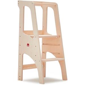 Bianconiglio Kids Torre d'apprendimento Bianconiglio Kids EVO: Versatilità, Regolabilità e Sicurezza EN71/3, Bordi Arrotondati Fatta a Mano in Italia (Classic, All Natural - Legno Naturale Senza Vernici Aggiunte)