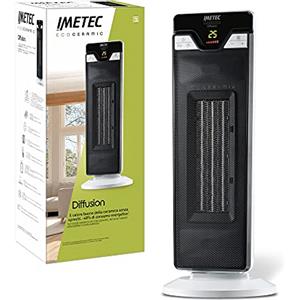 Imetec Eco Ceramic Diffusion - Stufetta Elettrica a Basso Consumo Energetico. Termoventilatore con Timer. 6 Regolazioni di temperatura