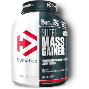 Dymatize Super Mass Gainer Strawberry 2943g - Weight-Gainer Polvere + Carboidrati, Creapure Creatina, BCAA, Caseina