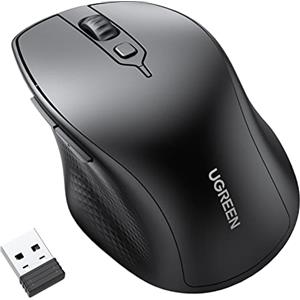 UGREEN Mouse Wireless Ergonomico, Bluetooth 5.0 e 2,4 GHz, Mouse Silenzioso 4 Livelli DPI 4000 Max per PC/Mac/Laptop, Windows, macOS e Linux