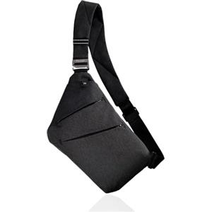 Tibroni Petto Borsa Crossbody, Tasca sul Petto da Uomo Donna, Multi-Pocket Crossbody Spalla et Monospalla Impermeabile Marsupio per Lavoro/Trekking/Ciclismo/Viaggio - Nero