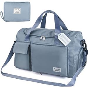 Flintronic Borsone da Viaggio Pieghevole, Borsone Palestra Sportiva con Etichetta Bagaglio, Borsa Sportiva con Scomparto Scarpe, Grande Capacità Borsa da Viaggio Duffel per Sport/Viaggi (35L)