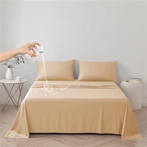 DUJUIKE Copriletto Impermeabile, Lenzuolo impermeabile, Coprimaterasso, Copridivano Divano per Cane, Gatto, Bambini, per letto matrimoniale (Giallo albicocca, Queen 200 * 230cm)