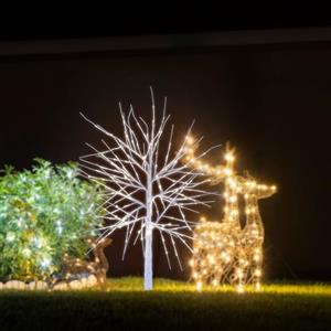 CCLIFE Albero Luminoso da Interno Led Esterno Albero Fatato Lampada Natale,Lampada Albero di Betulla Bianca,Bianco Caldo,IP44,150 cm,180 LED,CushHom