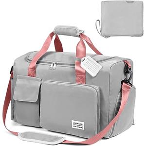 Flintronic Borsone da Viaggio Pieghevole, Borsone Palestra Sportiva con Etichetta Bagaglio, Borsa Sportiva con Scomparto Scarpe, Grande Capacità Borsa da Viaggio Duffel per Sport/Viaggi (36L)