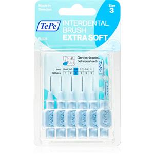 TePe Scovolino Interdentale Extra Soft Blu 0,6 mm - 6 Pezzi con Collo Flessibile e Filamenti Morbidi