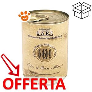Barf Dog & Cat Trito Pesce e Manzo - Lattina Da 400 Gr - CONFEZIONE RISPARMIO