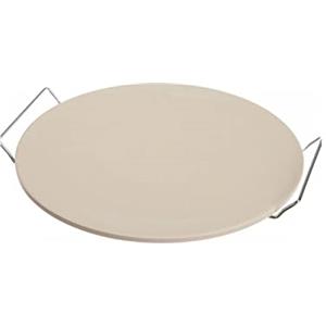Kasaviva Piastra Cuoci Pizza in pietra refrattaria con supporto in acciaio inox 33x2cm per la preparazione di focacce, lievito di pane o biscotti teglia vassoio
