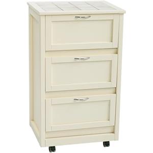 LIBEROSHOPPING Carrello da Cucina Mobiletto in Legno di Faggio con Ante a Ribalta e Ruote - 49x38xh83 cm, Piano in Ceramica Avorio