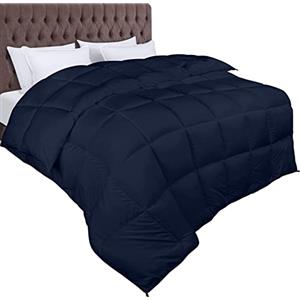 Utopia Bedding Piumone - Piumino Singolo - Piumino Letto Singolo - Trapunta Singolo-100% Microfibra in Fibra Cava - (Blu Navy, 155 x 220 cm 370 gsm)