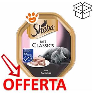 Sheba Cibo Umido per Gatti con Salmone - Paté 85g, Senza Conservanti e Coloranti Artificiali