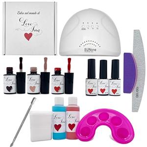 LOVE INN Kit Unghie Semipermanente Completo - Set Unghie Semipermanente, Fornetto Unghie, Semipermanente Unghie, Smalti Semipermanenti Per Unghie, Top Coat (Kit Semipermanente Unghie 2)