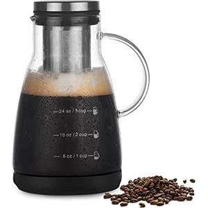 Beowanzk Coffee Maker | Macchina da Caffè, Senza Plastica, Vetro, con Percolatore in Acciaio Inox, 960 ML