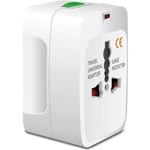SQUADO Adattatore Universale da Viaggio - Presa Multipla Salvaspazio, Compatibile con Italia, Inghilterra, Germania, America e Australia